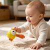 Rattle Baby Toy with Ergonomic Handle Infant Sensory Toy Soft Food-Grade Baby Rattle Baby Hand-eye Coordination Toy