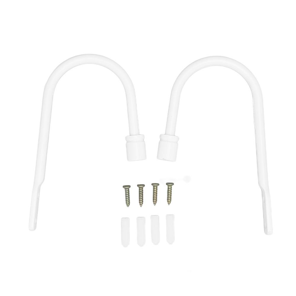 2Pcs Carbon Steel Curtain Holdbacks White Drapery Holdbacks Window Curtain Holdbacks Office