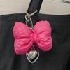 Fashionable Bowknot Keychain Heart Pendant Keychain Keyring Handbag Charm Phone Chain Accessory for Women and Girls
