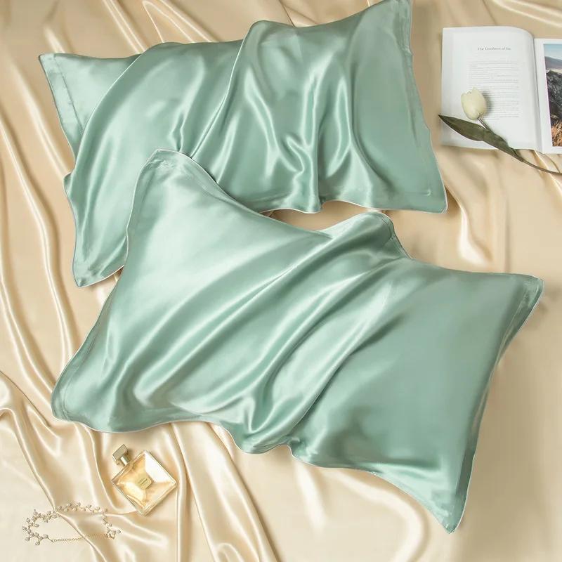 Single Sided 30MM Silk Pillowcases 100% Mulberry Silk Ivory Champagne Pink Purple Colors Hair Care and Beauty 48cmX74cm
