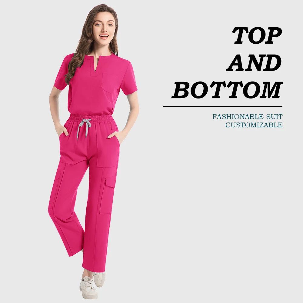 Women's Multi-pocket Medical Scrub Suit - Nurse/Doctor Uniform