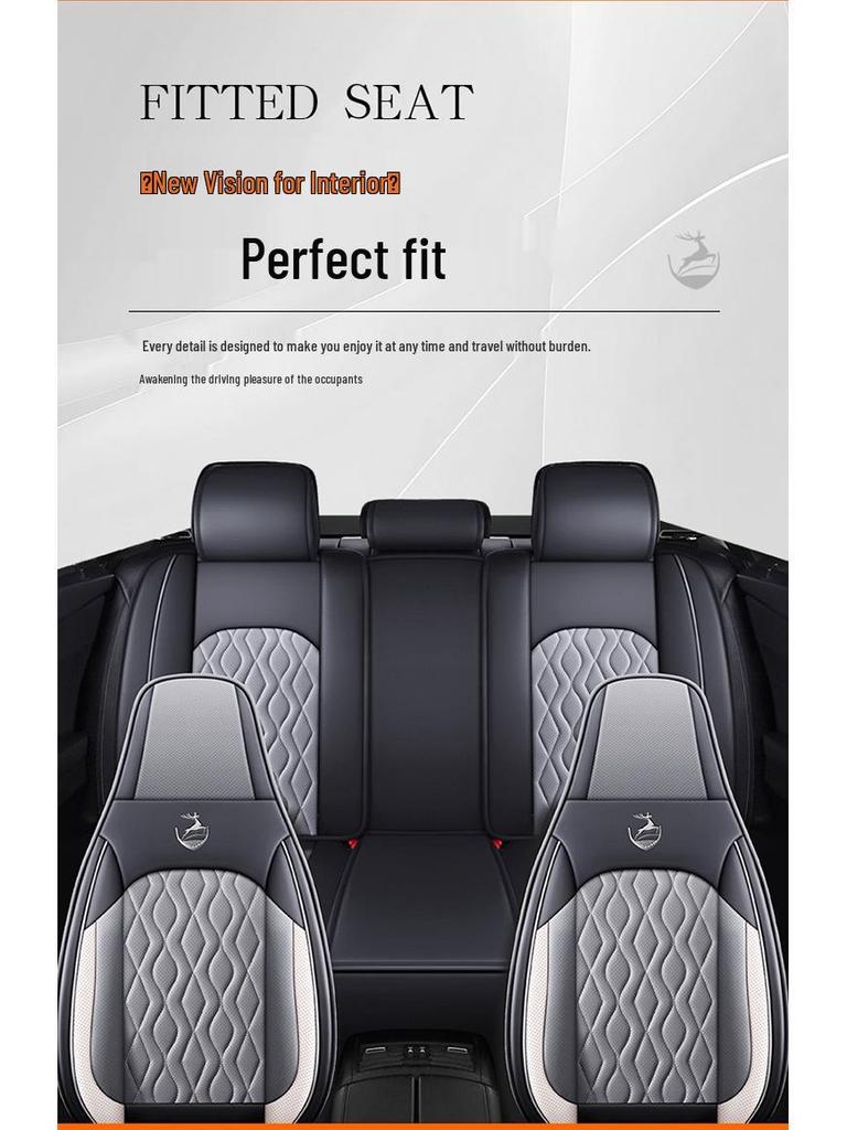 Universal 5-Seat Leather Car Cushion for Small Cars, All-Season Coverage
