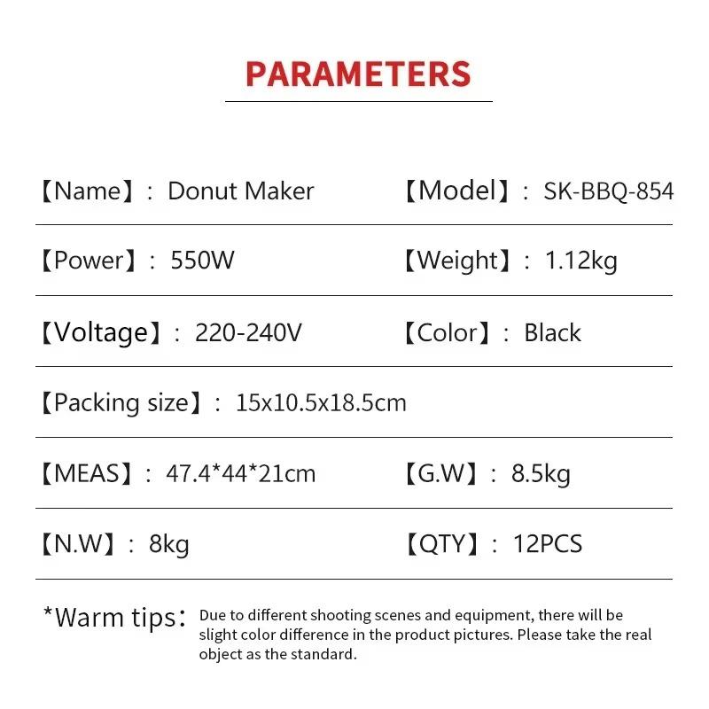 Donut-Maschine 1PC Heimgebrauch Frühstücksmaschine 3 Löcher automatische kleine Mini-Backen Kinder Kuchenmaschine