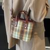 Modische Vielseitige Karrierte Crossbody-Handtasche Damen Tägliche Schulter-Beuteltasche