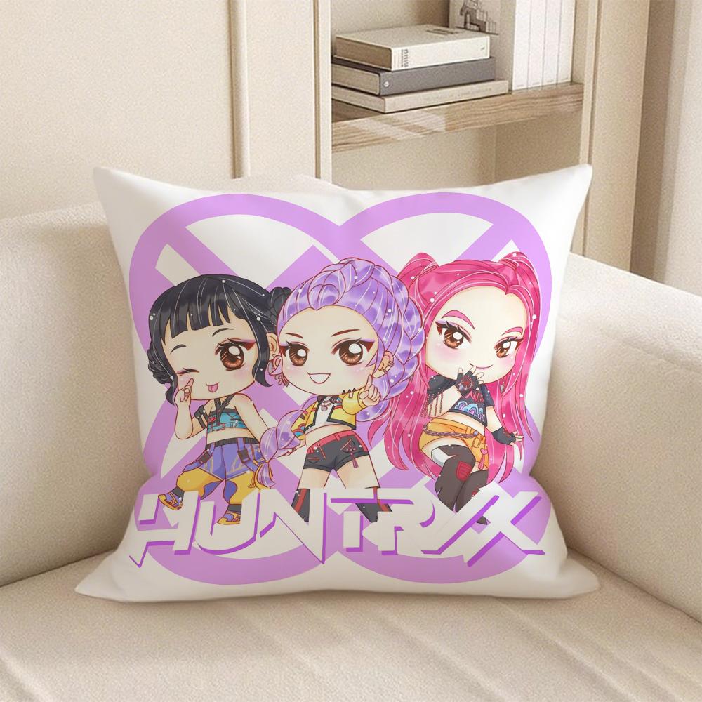KPop Demon Hunters  There is “anime style" on the pillow: HUNTRX and other pattern pillowcases, fashionable home decoration