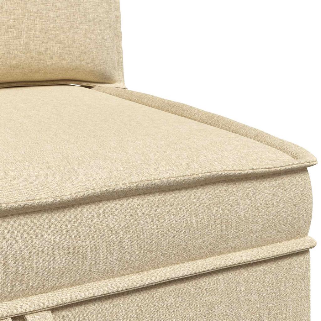 Modular Sofa Set with Storage Space 3 Pcs Cream Fabric