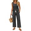 Women Sleeveless Tank Top and Wide Leg Pants Two Piece Set Casual Loose Fit Lounge Wear Suitable for Travel Vacation and Home Relaxation