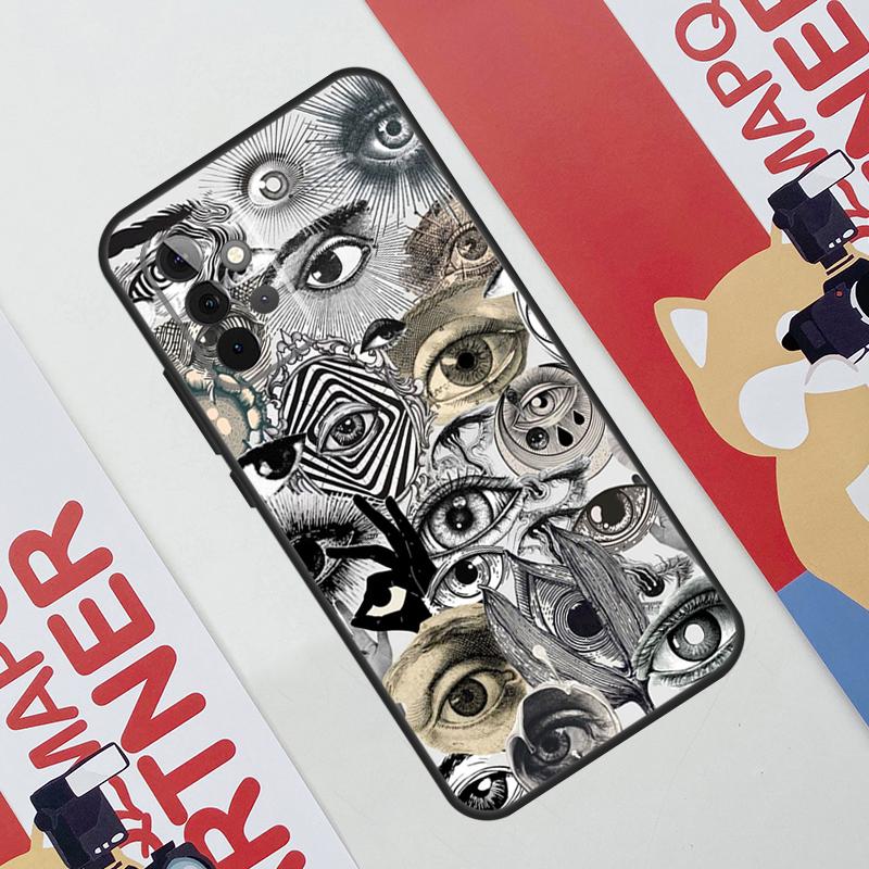 Scary Face Eyes Case For Samsung Galaxy A06 A16 A36 A56 A55 A35 A33 A53 A13 A23 A17 A54 A34 A14 A52 A32 A15