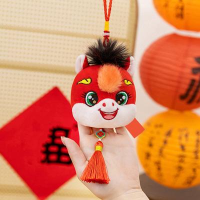 Yousheng 2026 Year of The Horse Plush Ornament Lucky Zodiac Car Bag Pendant Soft Stuffed Animal Toy Chinese New Year Gift