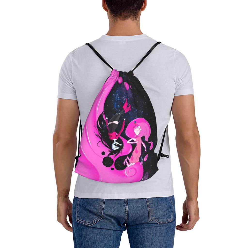 Custom Adventures Anime Times Drawstring Backpack Sports Gym Bag for Men Women Adventure Shopping Sackpack