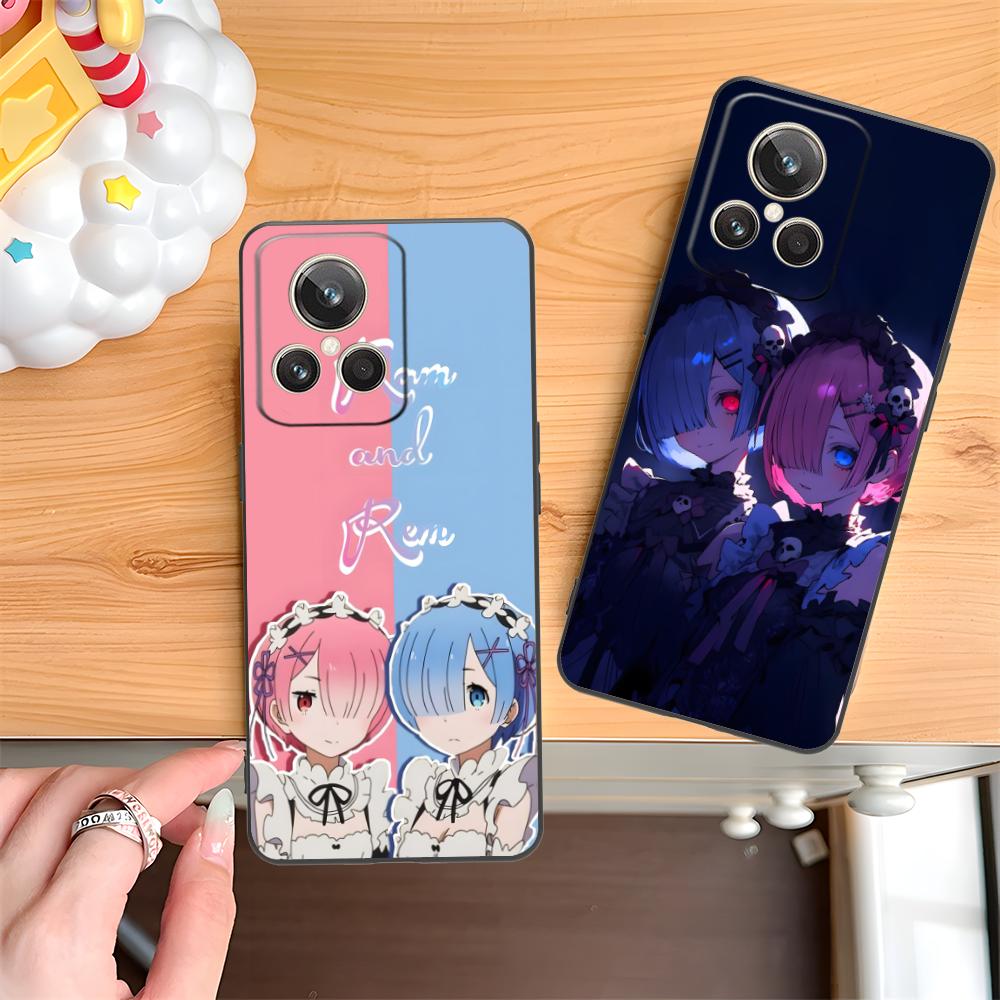 ReZero Rem Ram Matte TPU Mobile Phone Case for Realme GT 8 Neo Pro C75 73 71 C67 65 C55 53 C35 31 C20 15 Colorful Cover