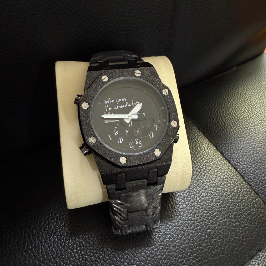 Men's Digital Analog Watch Dual Display Waterproof Luminous Multifunction Quartz Wristwatch