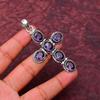 Awesome Amethyst Cross Shape Gemstone Pendant: 925 Sterling Silver Handmade Pendant Necklace Jewelry