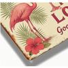 Vintage Flamingo Metal Sign Tropical Tiki Bar Decor Man Cave Retro Wall Art