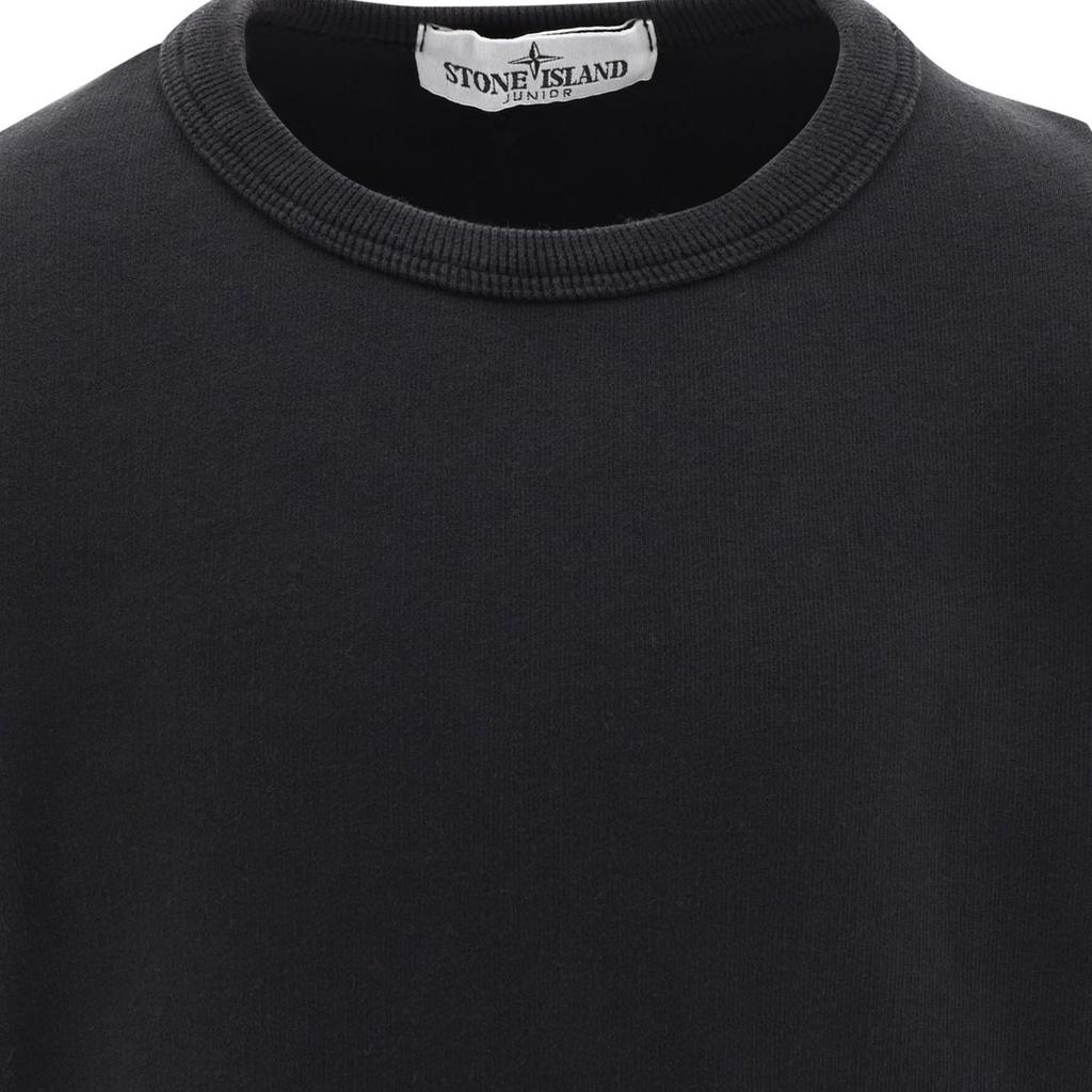 Stone Island Sweatshirt Slim Fit Solid Color Crew Neck Long Sleeve Kids tops Black 791661320-V0029
