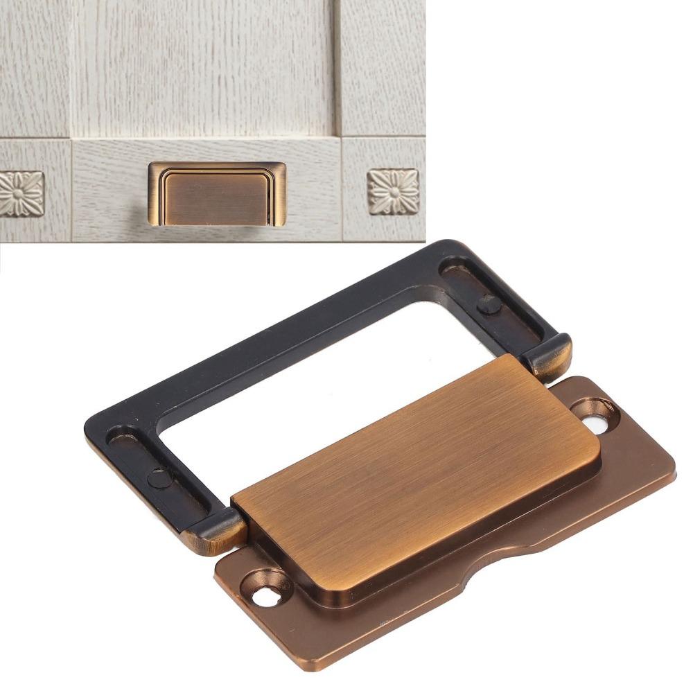 Antique Bronze Door Handle Zinc Alloy Flush Pull Handle Simple Concealed Handle  Wardrobes