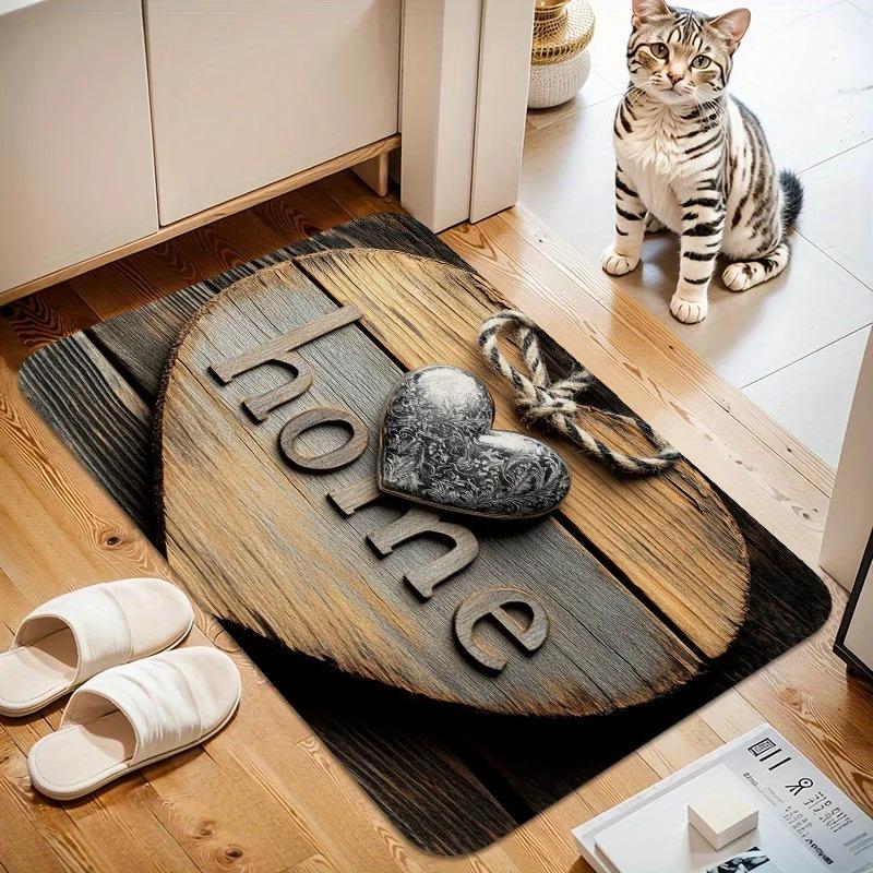 Retro Wooden Sign Pattern 3D Doormat Halloween Decorative Mat Indoor and Outdoor Anti-slip Universal Mat