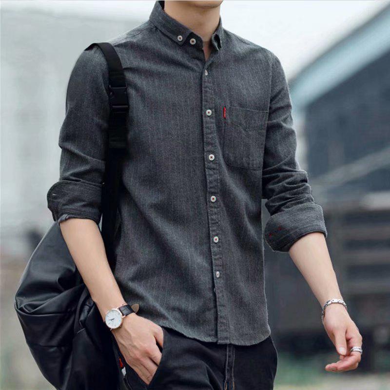 Men's Trendy Korean Plaid Long-Sleeved Casual Shirt for Spring & Summer