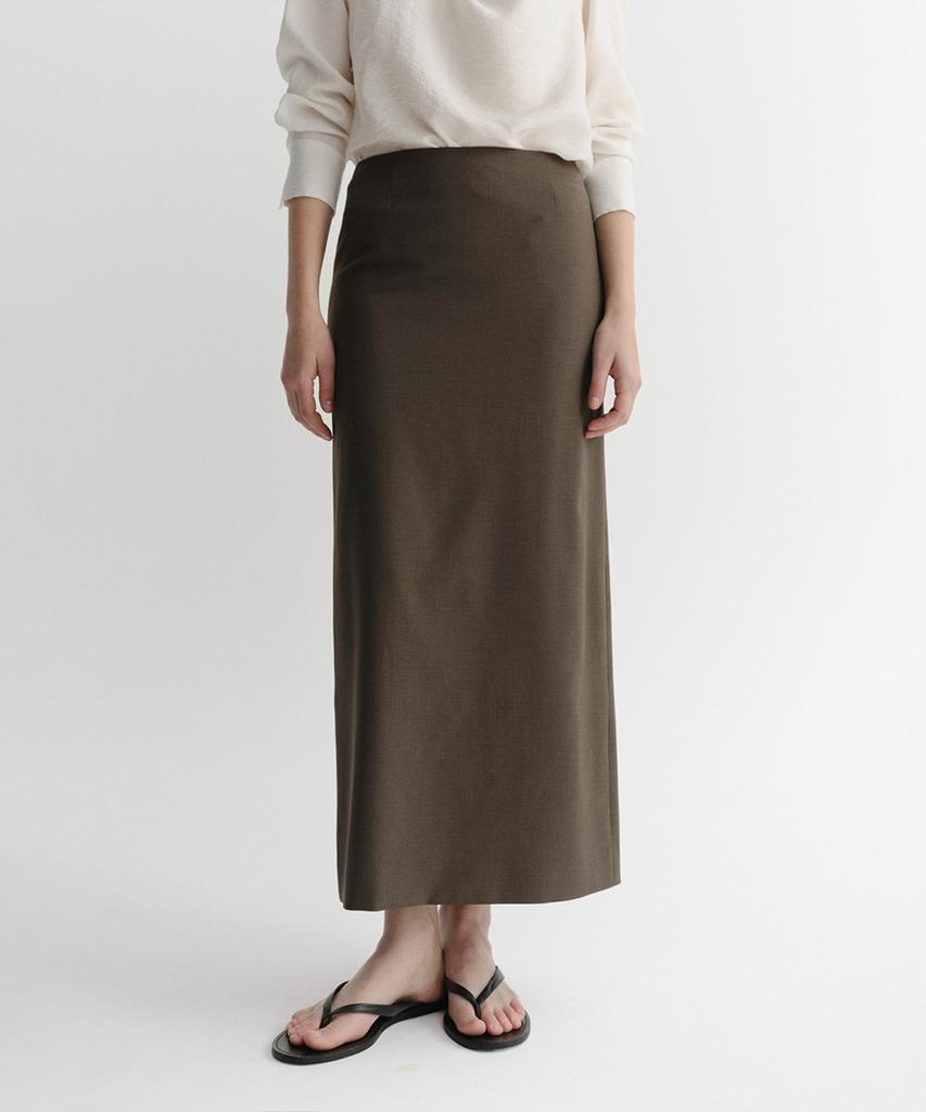 Ia Maxi Slit Skirt (Taupe)
