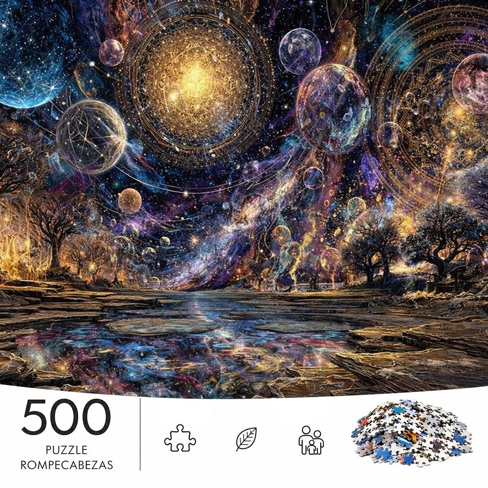 500pcs/Puzzle Game for Endurance And Logic Training - Exquisite Puzzle - (Barren Shore Ancient Wood Reflecting Starry Sky Infinite Universe) Suitable