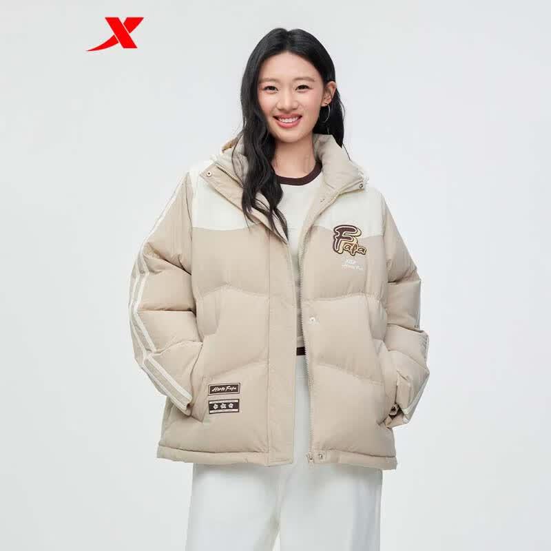 XTEP Women's Hooded Down Puffer Jacket