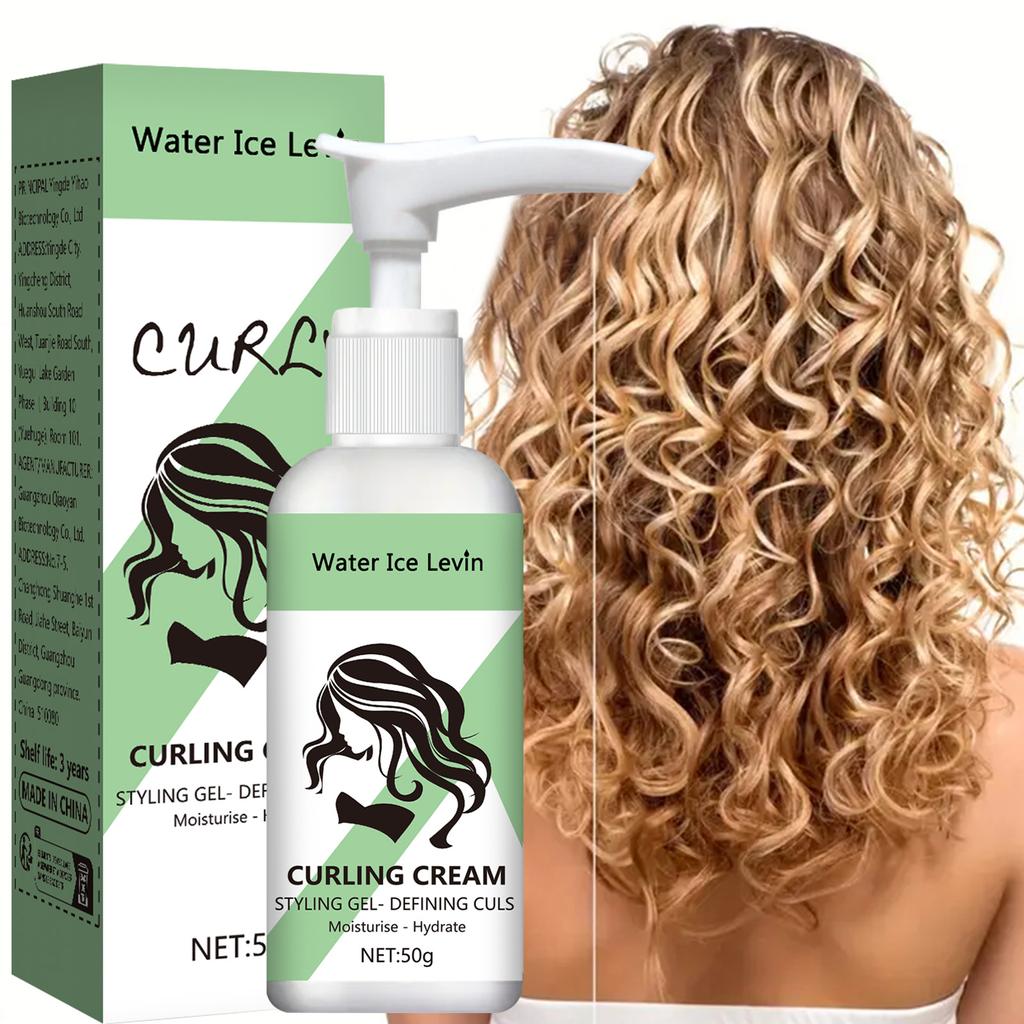 Water Ice Levin Crema Definente Anti-Crespo 200ml - Crema Styling Idratante per Capelli Ricci, per Ricci Definiti e Rimbalzanti