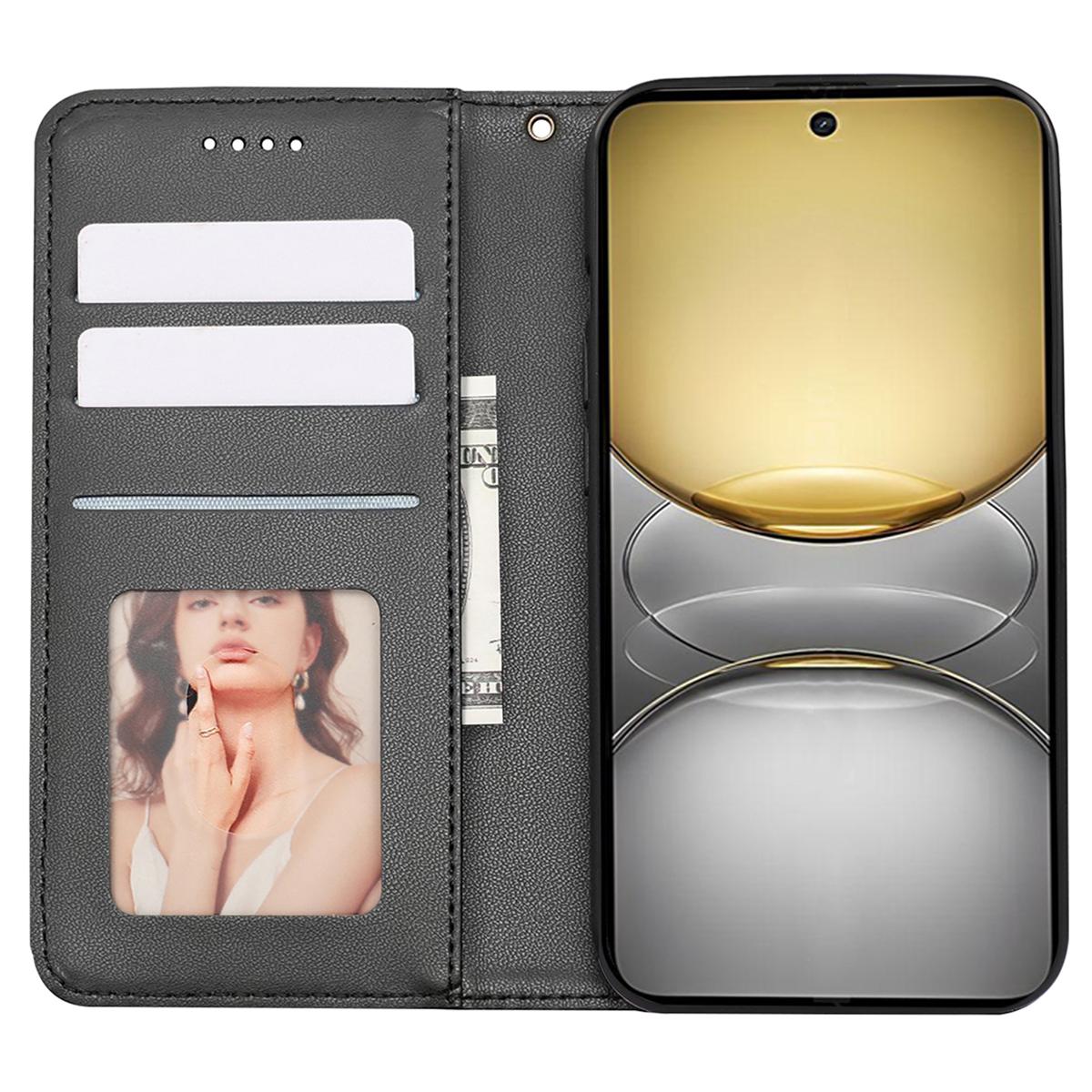 

For Realme C75 Wallet Phone Case Strong Magnetic Checkered Pattern Imprint Leather Flip Cover Brown
