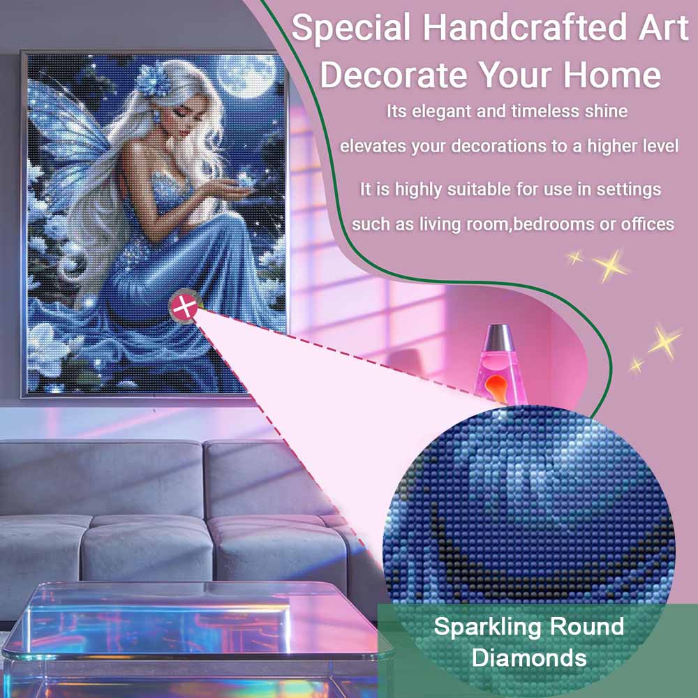 Diamond painting DIY fairy under moonlight art kit for home room decoration