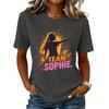 Unisex Fashion Letter Print T-Shirt Short Sleeve Neck Casual Tee for Daily Wear