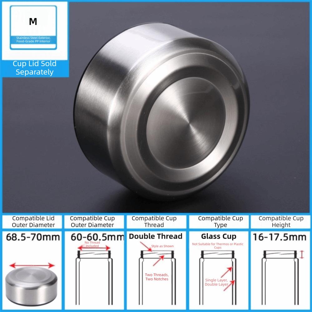 

Stainless Steel Glass Cup Lid Sealed Leakproof Stainless Steel Lid Drop-Resistant Replacement Cover Water Bottle Lid Outdoor