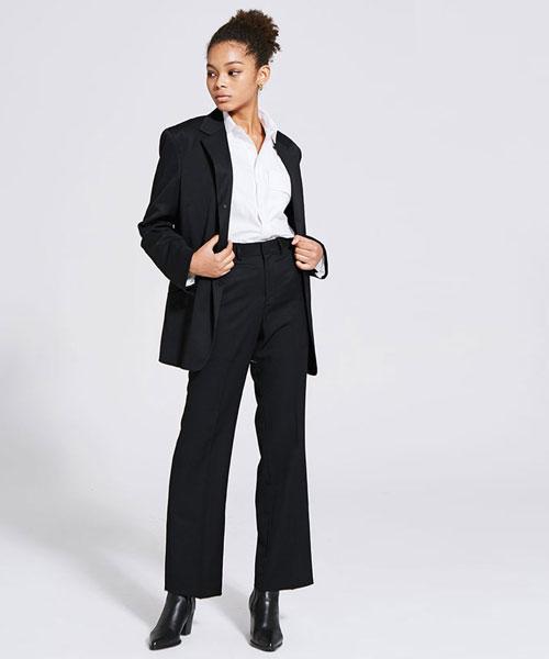 Moseu Wool Setup Semi-Wide Pants_Black