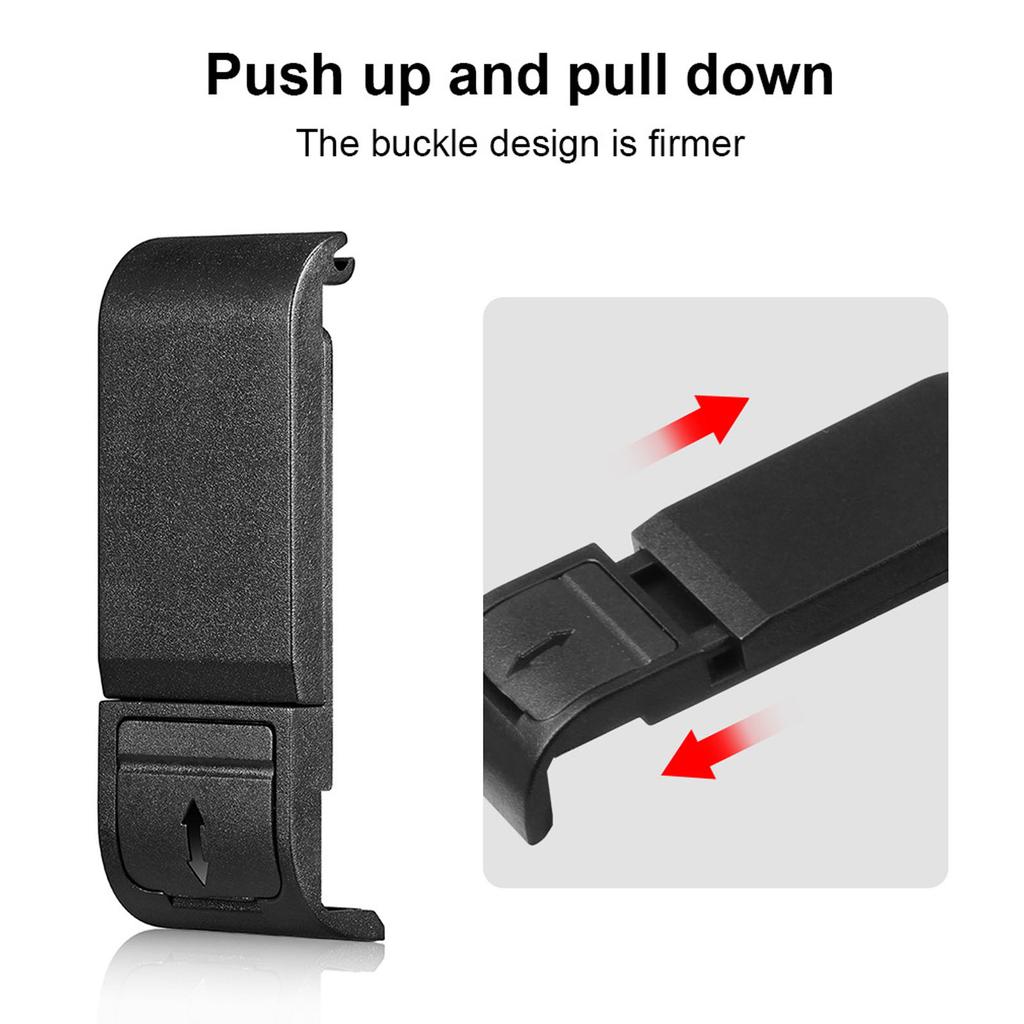 Battery Compartment Side Cover Plastic Battery Compartment Side Cover Action Camera Replacement Side Door for HERO 10 9 Black