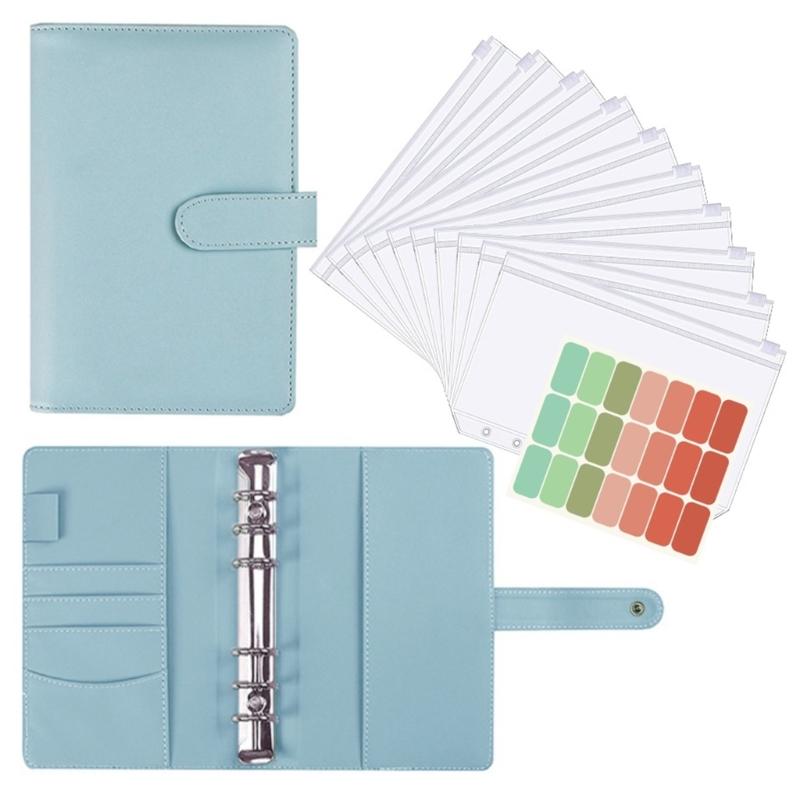 1 Set A6 Budgetplaner, 6-Loch-Ringbuch mit Taschen und Trennblättern für Reisen