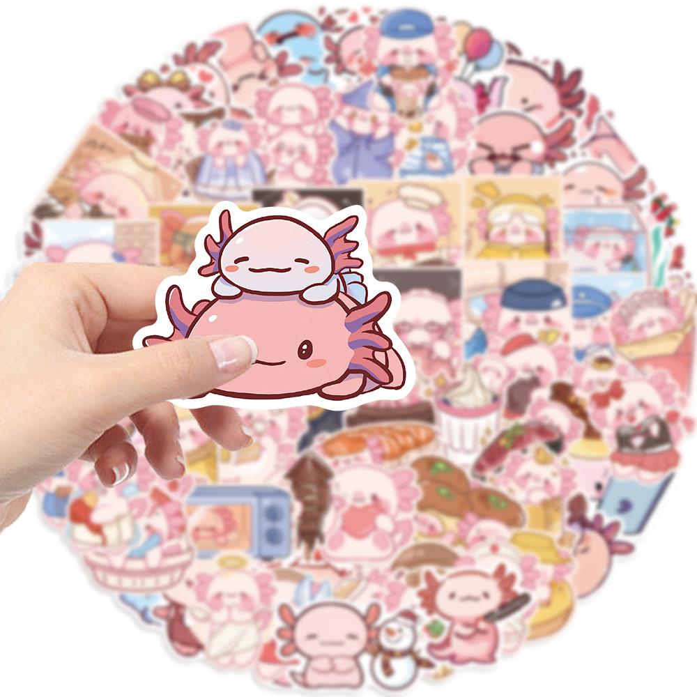 100 Cute Animals Axolotl Graffiti Stickers Decorate Guitar Notebook Suitcase DIY Waterproof