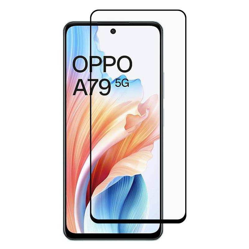 

For Oppo A79 5G/A2 5G Tempered Glass Film Anti-explosion Silk Printing Screen Protector Type A