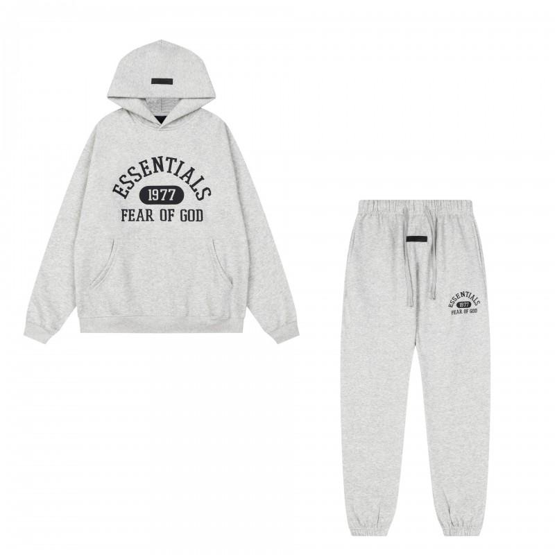 FEAR OF GOD ESSENTIALS Flocked Letter Hoodie Loose Fit Fleece Sweatshirt Men Women