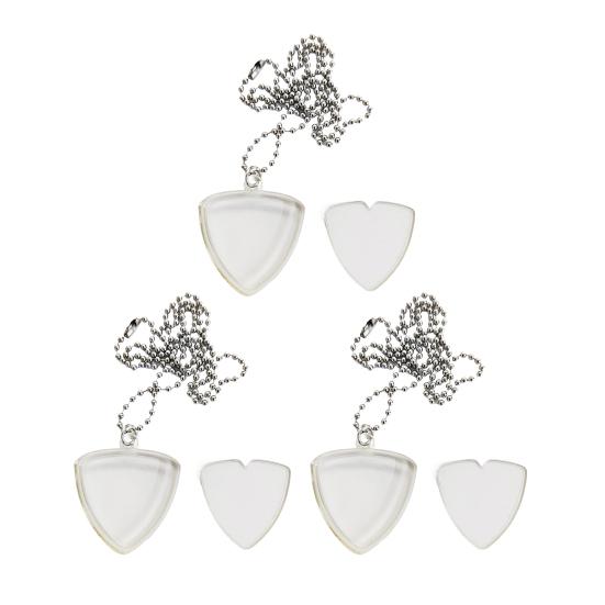 1/2/3Pcs Triangle Keychain Guitar Pick Holder Clear Case Heart Shaped