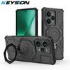 KEYSION Shockproof Magnetic Case for Realme 15 Pro 5G TPU+PC Upright Live Metal Ring Stand Phone Back Cover for OPPO Realme15 5G