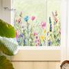 Adesivo statico floreale colorato bifacciale, adesivo con fiori impermeabili, adesivi primaverili per finestre in vetro, porte, casa, ufficio