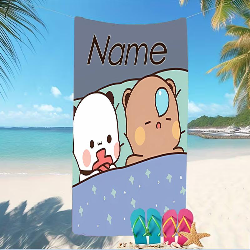 Customizable personalized beach towels Bubu and Dudu themed designs.Suitable for the beach, yoga, sports;ideal as beach accessories