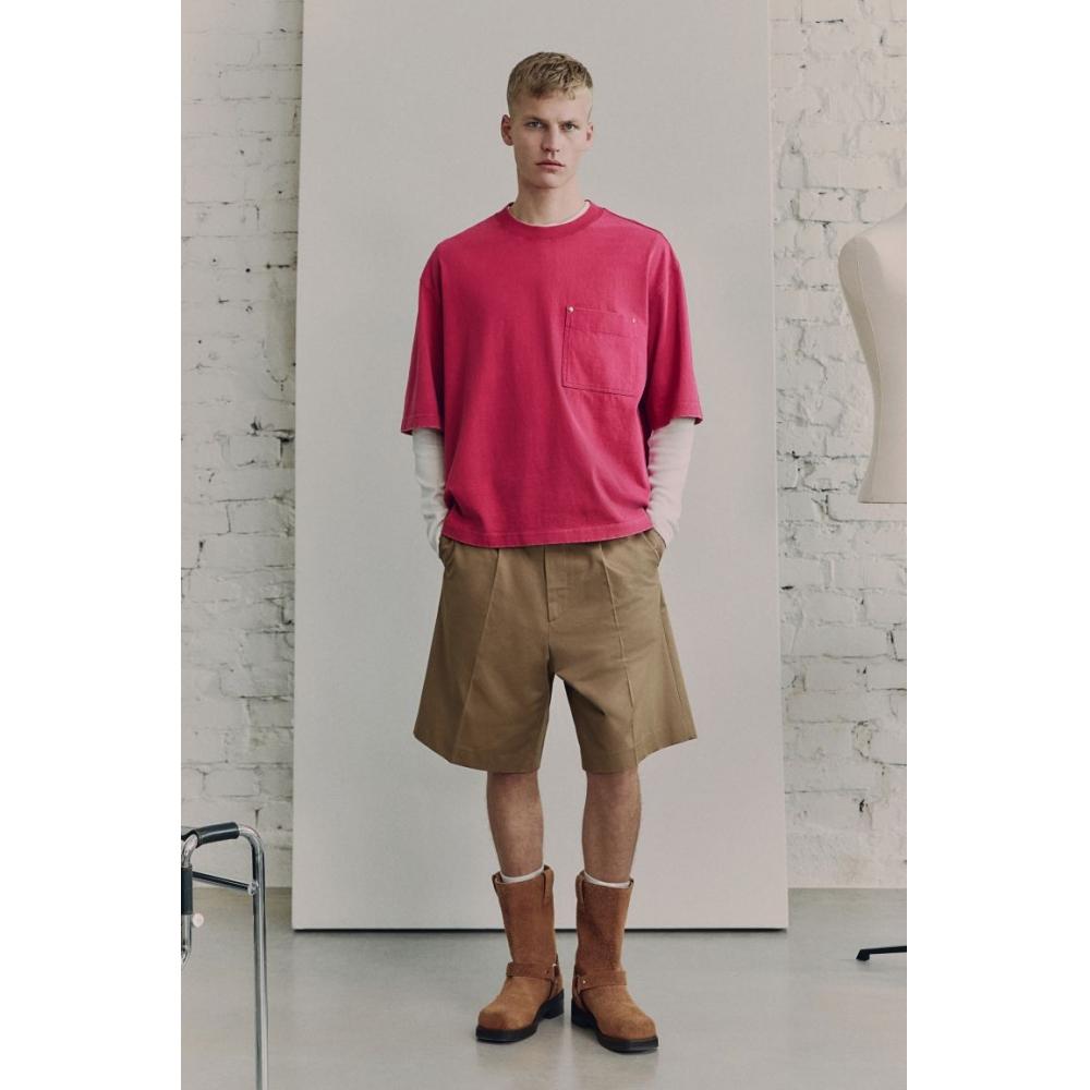 H M wasHed T sHirT cHerry Color