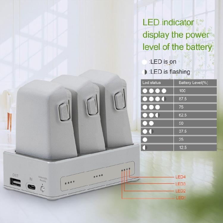 Intelligentes Batterieladegerät Ladestation mit Flip-LED-Statusanzeige Überladeschutz, Perfekt für Zuhause