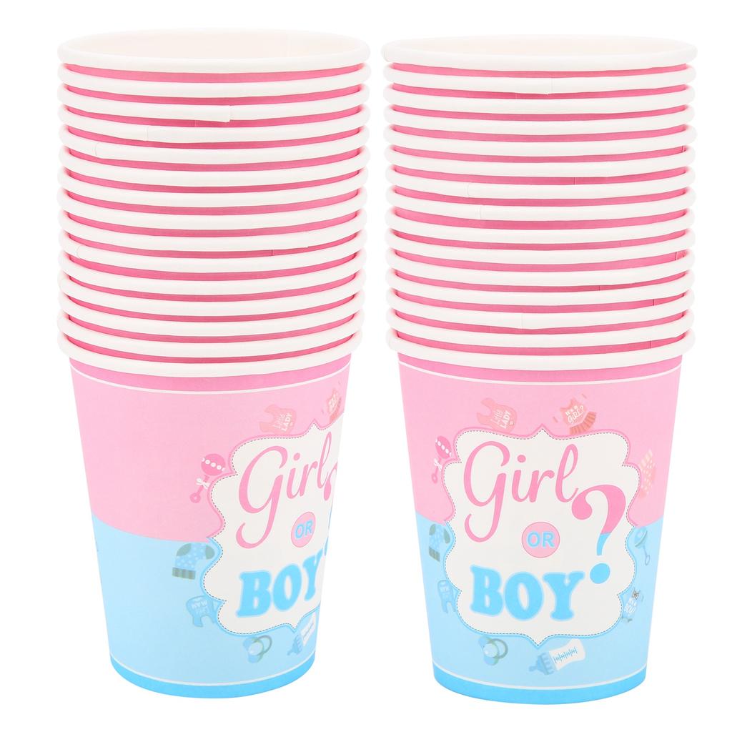 30 Pcs Paper Cups 2 Packs Girl Boy Festive Birthday Accessories for Baby Party Decoration