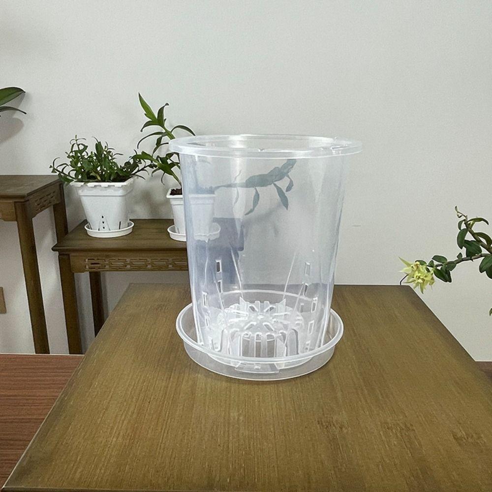 Breathable Root Control Transparent Flower Pot Plastic Planting Pot  Garden
