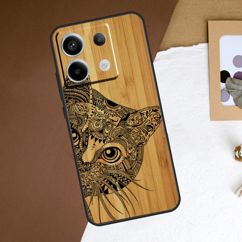 Bamboo Wood Pattern Skull Print Case For Xiaomi Redmi Note 13 11 9 10 12 Pro Plus 9S 10S 11S 12S Redmi 13C 9C 10C 12C Cover