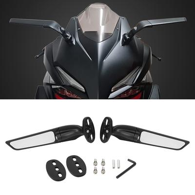Espelhos retrovisores de motocicleta modificados Wind Wing Espelhos laterais giratórios ajustáveis para Yamaha YZF R1 R6 R25 R3 R125 R15 Suzuki