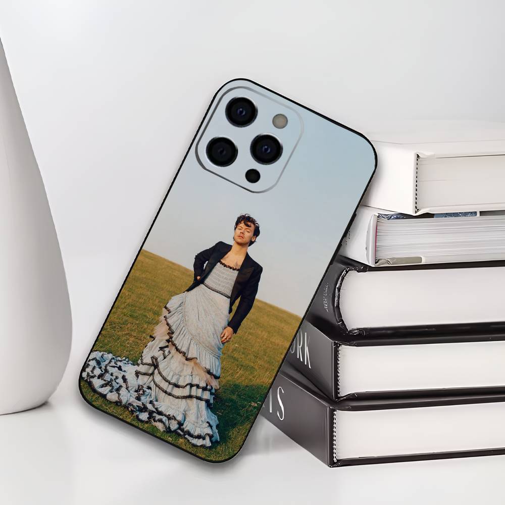 H-Harry S-Styles Handyhülle Für iPhone 17,16,15,14,13,12,11 Plus,Pro Max,XS,Weiche Silikon Schwarz Hülle