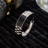 925 Sterling Silver Ring Drop Glue Checkerboard Men's Retro Ring Fashion Simple Birthday Party Wedding Anniversary Jewelry Gift