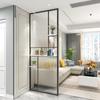 Modern Nordic Glass Partition Screen with Iron Art and Stainless Steel Washstand for Luxury Living Room and Entryway