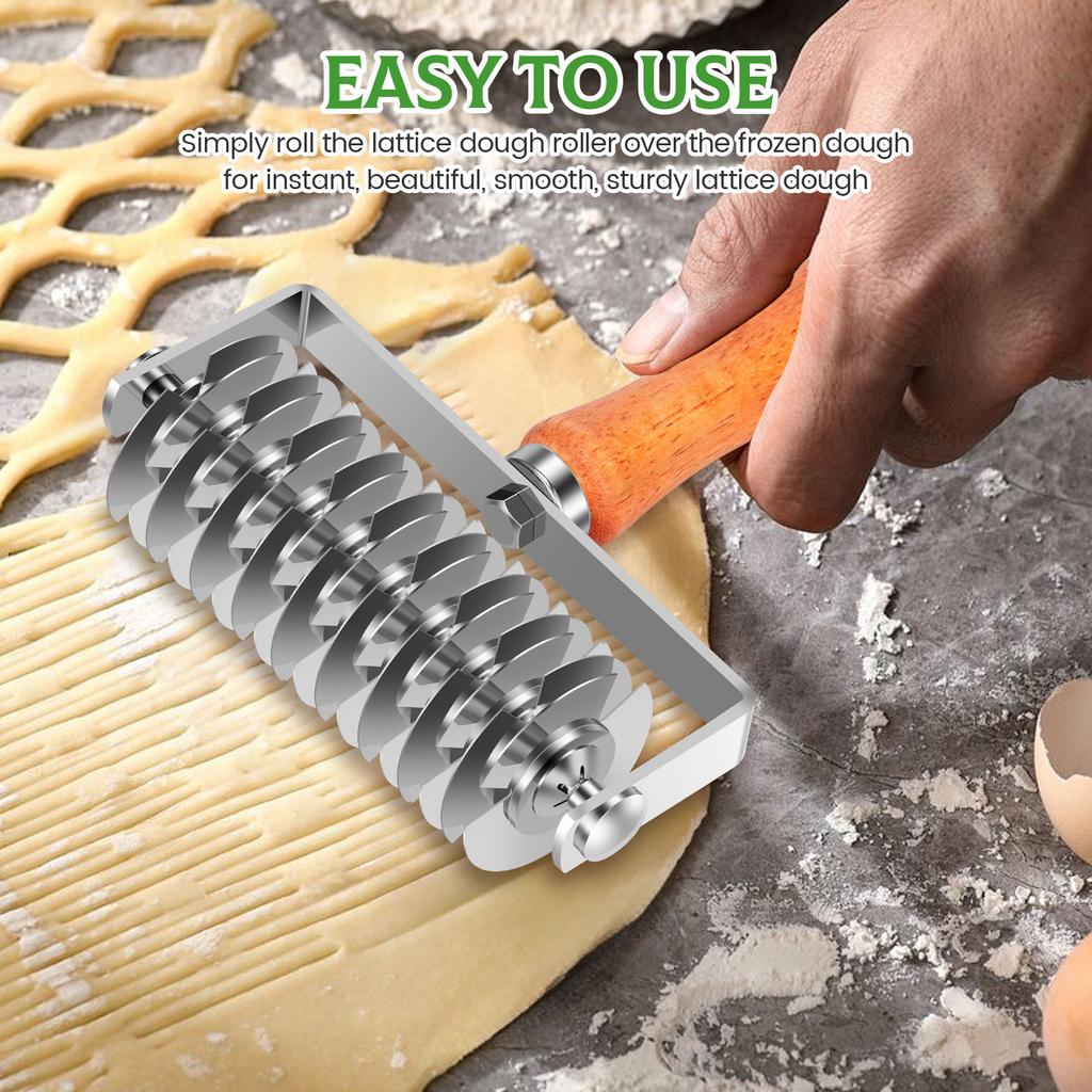 Stainless Steel Pie Pizza Cutter Pastry Bakeware Embossing Dough Roller Lattice Cake Tools Plastic Baking Tool Kitchen Gadgets